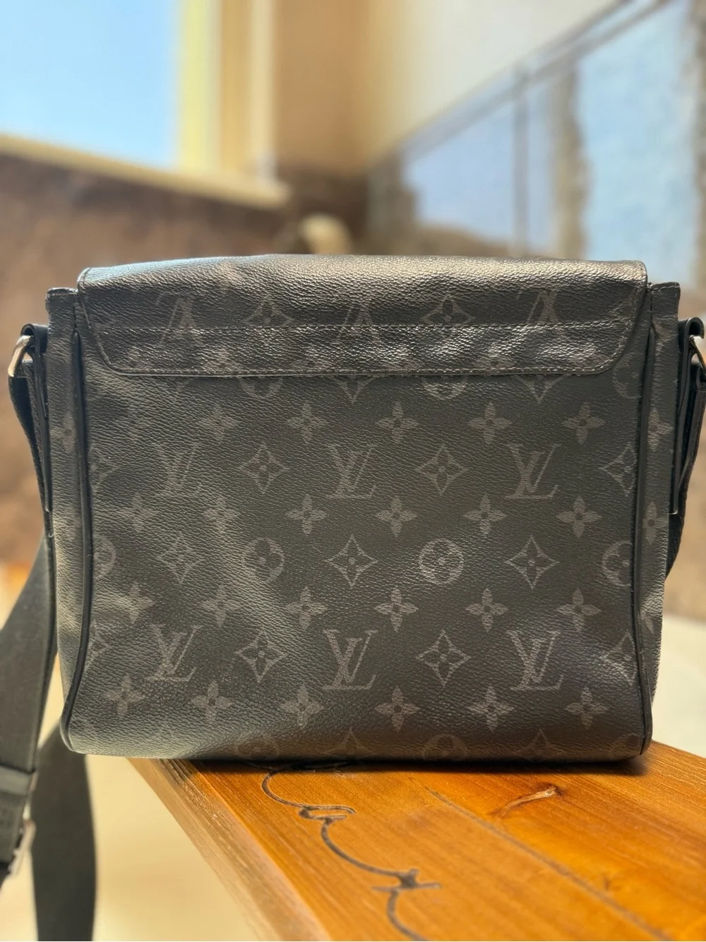 Louis Vuitton District PM Eclipse Monogram Messenger Crossbody Bag Black Grey LV
